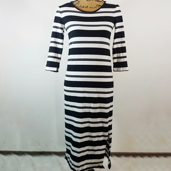 massimo dutti black and white dress